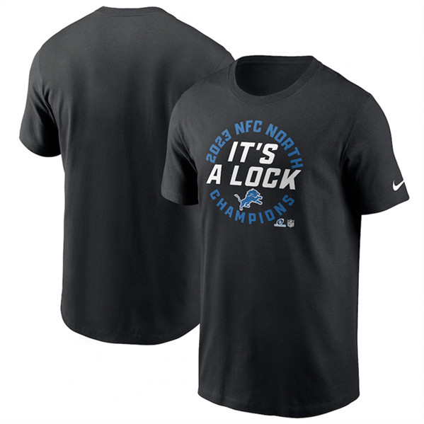 Men's Detroit Lions Black 2023 NFC West Champions T-Shirt